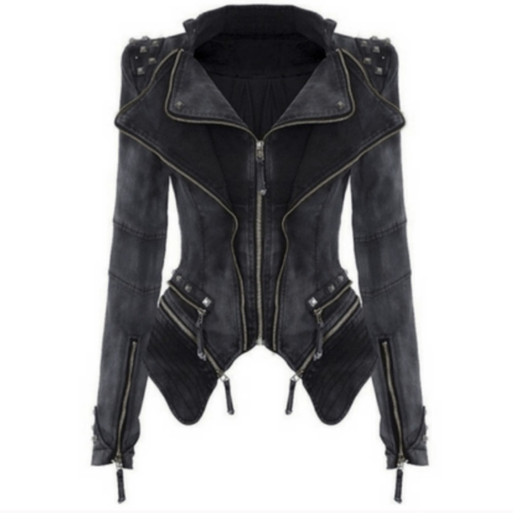 LookBook Denim studded jacket